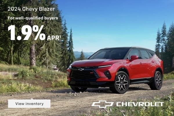 2024 Chevy Blazer. For well-qualified buyers 1.9% APR. Or, $2,000 cash allowance. Plus, current C...